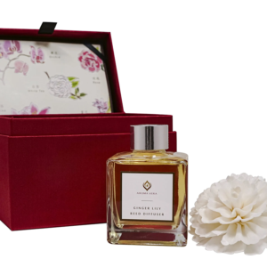 Ginger Lily Reed Diffuser Gift Set - With 8cm Multileaf flower - Ivory