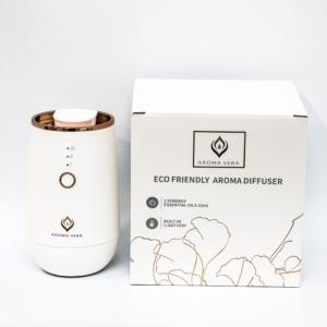 Car & Room Aroma Diffuser - White+Rose Gold (Inc. Diffusing Synergy 10ml x 2)
